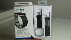 Fitbit Blaze Accessory Replacement Leather Wrist Band & Frame Black small