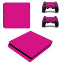 SALE For PS4 Slim Solid color Console Skin Decal Sticker +2 Controller Skins AU