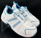OrthoFeet BioFit 910 White Blue Lace-Up Walking Sneaker Shoes Women's US 10 4E