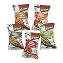 SHREGO Flavour Roasted Peanut Variety Combo (Mirch Masala, Chilli Garlic, Black Pepper, Nimbu Mirchi Pudina, Hing Jeera), 140G Each (Pack of 5)