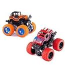 KiddyBuddy Monster Trucks Toys for Boys - Friction Powered 2-Pack Mini Push and Go Car Truck Playset for Boys Girls Toddler Aged 3 4 5 Year Old Gifts for Kids Birthday, Toy for Kids