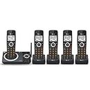 AT&T CL82519 DECT 6.0 5-Handset Cordless Phone for Home with Answering Machine, Call Blocking, Caller ID Announcer, Intercom and Long Range, Black
