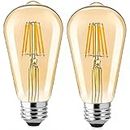 Gesto 4W E27 E26 Base Filament Bulbs | Edison Bulb | Filament Antique Bulb | 15000 Light Hours | Hanging Light Led Bulb Warm White 2700K Antique Vintage Filament Light Bulbs (Pack Of 2)