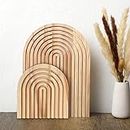 Chunful 2 Pcs Decorative Wood Cutting Board Wooden Board Rainbow Shaped Wood Serving Board Boho Cutting Board Decor Serving Trays for Home Kitchen Decoration (Pine, Wood Color)