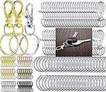 DIY Crafts (40 Pcs, 30mm ChromeGold) Swivel Clasps Set Lanyard Snap Hooks with Key Rings, Metal Lanyard Keychain Hooks Key Chain Clip Hooks Lobster Claw Clasps for Keychain Jewelry