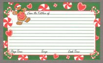 Gingerbread Man Recipe Cards, Set of 36, Christmas Holiday, Peppermint Candy