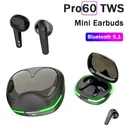 Pro60 TWS Bluetooth Earphones Wireless Headphones HiFi Stero Headset Noise Reduction Sports Earbuds