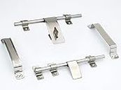 RAB Door Kit 8" inch for main doors Stainless Steel for bathroom doors (1-Aldrop, 1-Latch, 2-Handle, (Code:- Penal Laher, Size:- 8"-2mm, Size- small Door kit, Finsh- TT, pack of 1 door kit)