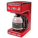 Nostalgia Retro 12-Cup Programmable Coffee Maker With LED Display, Automatic Shut-Off & Keep Warm, Pause-And-Serve Function, Red