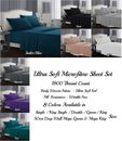  1800TC Ultra Soft Microfibre Fitted Full Sheet Set 40cm or 50cm Wall All Sizes 