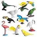 10Pcs Figuras De Pájaros Realistas De Plástico En Miniatura, Artificial Pájaro Figura Simulación Realista Colorido Pájaro Modelo Foto Prop Bosque Animal Coleccionable Juguete Educativo Para Niños