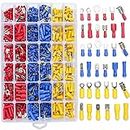 Qibaok 840PCS Electrical Wire Connectors, Insulated Wire Crimp Terminals, Mixed Butt Ring Fork Spade Bullet Quick Disconnect Assortment Kit