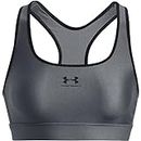 Under Armour Womens Sport Bras Women'S Heatgear® Armour Mid Padless Sports Bra, Pitch Gray, 1373865-012, XS
