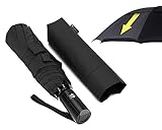 LANBRELLA Compact Reverse Folding Umbrella Auto Windproof Travel Umbrella-Black