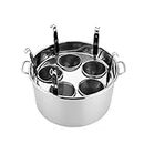 UTOYA Stainess Steel Pasta Cooker W/Inserts, Cookware Stockpot With Divider And Colander Strainer, Heavy Duty Induction Pot, Induction, Ceramic, Glass And Halogen Cooktops Compatible (Color : 5 Hole