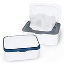 2 Pack Baby Wipes Dispenser, Wipe Holder with Lids Diaper Wipes Case for Bathroom Refillable Wipe Container with Sealing Design, Flushable Bathroom Storage Case Box …