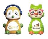 Jack Royal Press and Go Vehicles Toy for 1, 2, 3 Year Old Boy & Girl / Baby and Toddlers Penguin and Squirrel Toys / Crawling Toys for Kids -Multicolor ( Pack of 2 )