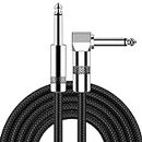 Guitar Cable 10ft New bee Electric Instrument Cable Bass AMP Cord for Electric Guitar, Bass Guitar, Electric Mandolin, Pro Audio (Right Angle to Straight, Black)