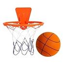 YUNFANG Basketball Hoop Replacement Rim, Palla da Basket Silenziosa, Pallacanestro Silenziosa di Dimensioni 7 con Telaio E Rete da Basket, Palla da Allenamento A Basso Rumore per attività al Chiuso