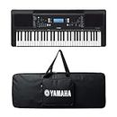 YAMAHA PSR-E373 61-Keys Portable Keyboard With Adapter With Bajaao Bag (Black)