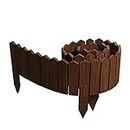 BOGATECO Rollborder Holzlatten | 40cm Hoch & 200cm lang | Holz-Zaun | Staketenzaun Perfekt als Beet-Umrandung oder Weg-Abgrenzung | Dunkelbraun