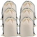 Set of 6 Cotton Travel Portable Shoes Storage Bags Organizer with Drawstring 6PCS S Size 15 x 11.5 inches (38 x 29cm)