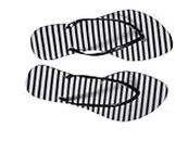 Stylish & trendy Slipper cum flat sandals for girls and women (Black & white combination, 8)