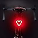 AaiLucky Bike Tail Light, Rechargeable LED Bicycle Rear Light for Night Riding, Cute Bike Accessories, Bright Heart Shape Taillight, Cycling Safety Warning Light for Adult Kids, 5 Modes, Waterproof