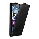 cadorabo Coque pour Nokia Lumia 640 XL en Noir Nuit - Housse Protection en Style Flip avec Fermoire Magnétique - Etui Poche Folio Case Cover