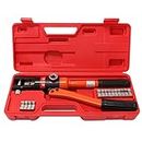 WBHome Hydraulic Wire Crimper Battery Lug Terminal Cable Crimping Tool, 8 Dies, 12 Ton