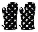 Oasis Home Collection Cotton Shell with Inner Polyester Printed Glove Set - Black Star (Pack of 2)
