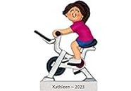 Cycling Ornament Personalized Cycling Christmas Ornaments 2023 Exercise Bike Ornament Gym Gifts for Her, Sport Ornament, Workout Gifts for Her Fitness Gifts for Her Bike Spinning Ornament for Women