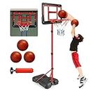 ShyLizard Kids Basketball Hoop Adjustable Height 3.5FT-6.2FT Boys Toys for 3 4 5 6 7 8 Years Old Basketball Hoop with Balls Mini Basketball Hoop Basketball Goal Toys Outdoor Indoor Game Gifts for Boys