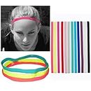Lightweight Sports Elastic Headband Non-Slip Silicone Headband, Newest Fitness Fashion Color Headband Hair Accessories Suitable for Men, Women, Girls and Teenagers 12 Pieces