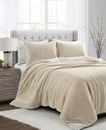 The Mountain Home Collection Brenna Faux 3-Pieces Comforter Set,Ivory,Full/Queen