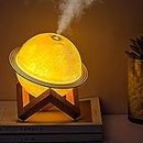 JM SELLER Plastic 2 In 1 Moon Lamp Cool Mist Humidifiers Essential Oil Diffuser Aroma Air Humidifier With Led Night Light Colorful Change For Car,Office,Babies,Yellow,White