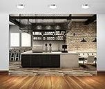 BELECO 7x5ft Fabric Coffee Shop Backdrop for Photography Modern Loft Design Interior Counter Lights Brick Wall Decor Cafe Restaurant Bar Background for Party Decorations Photo Booth Studio Props