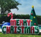 Merry Christmas Inflatable 180cm Long  Sign LED Lit Outdoor Display Decoration