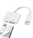 Lightning Male to USB Female Adapter OTG and Charger Cable Apple Certified for iPhone 11 12 Mini max pro xs xr x se 7 8plus Ipad air A Camera Memory Stick Flash Drive Cord Converter Charging Splitter