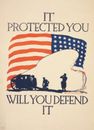 13661.Decor Poster print.Room Wall art design.American flag.Defend it.Military