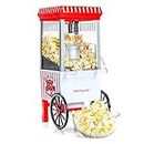 Nostalgia Popcorn Maker, 12 Cups Hot Air Popcorn Machine with Measuring Cap, Oil Free, Vintage Movie Theater Style, White and Red