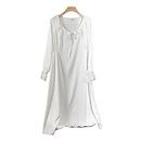 BANLUX Camisón para Mujer - Nightgown Loose Sleepwear Women Nightdress Satin Sleep Dress Home Dressing Autumn Lounge Wear Intimate Lingerie, Style C, XL