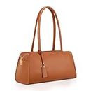 Kattee Leather Purses and Handbags for Women Small Top-handle Tote Bag Satchel Shoulder Bag, Brown, Small