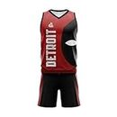 AKIBA Sublimation Print Basketball Jersey/Shirt with Shorts for Unisex (40) Red