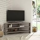 JV Home Thales Stylish Corner TV Stand Entertainment Unit | TV Cabinet | Meuble TV for Living Room, Bedroom Suitable up to 50” TVs (Light Mocha)