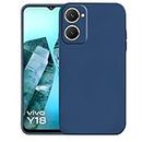 Knotyy Ultra Soft Rubberised Back Cover for Vivo Y18 | Inner Velvet Fabric Lining | Matte Silicone Flexible |Raised Bumps for Camera & Screen Protection Back Case Cover - Blue