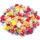 WILLBOND Faux Flower Heads for Crafts Artificial Silk Plum Blossom Heads for Home Room Wedding Party Marriage Car Shoes Hats, 1.8 Inch (Mixed Colors, 100 Pieces)