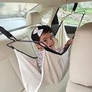 Kidzy King CarNap-Portable Car Cradle Hammock for 0 to 3 Year Baby | Car Travel Jula | Includes Adjustble Belt, Hammock Cloth, Hangers and Carry Bag | Cotton, Beige