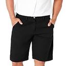 Short Homme Coton, Shorts et Bermudas Homme avec Poches, Short Chino Bermuda Homme Vêtements Été Adulte Ado Garcon Tailles M-3XL (Black, XL)