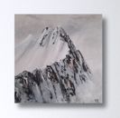 Original Mountains in the Snow Landscape Paintings Canvas Unique, Mountain Painting